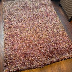 Pink fluffy rug