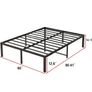 King Size Bed Frame, 36cm High Metal Platform Bed Frames Kingsize with Storage Under Bed/Steel Slats Mattress Base, No Box Spring Needed, Enhanced Support Noise Free, Black Image 8