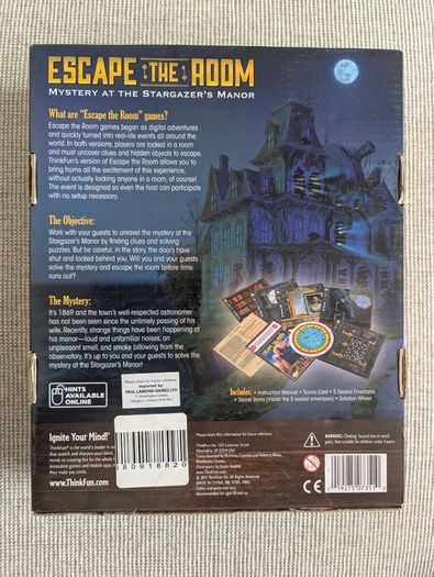 ThinkFun Escape the Room: Stargazer's Manor - 5 Sealed Puzzles - Complete Game