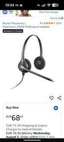 Plantronics SupraPlus HW261N binaural headset