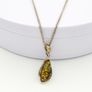 Vintage 925 Sterling Silver & Natural Green Amber Necklace Image 6