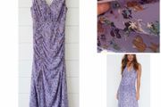 Nasty gal lilac floral maxi dress stunning wedding guest dress floral ruched