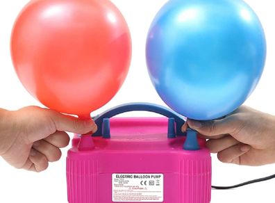 Portable Electric Balloon Pump Party Inflator Air Blower Dual Nozzles UK Plug
