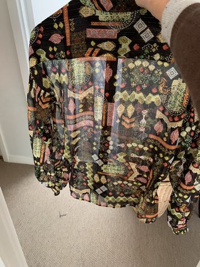Metallic patterned blouse