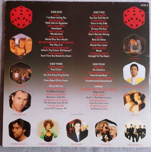 Various - Hits 5,  2 x Vinyl LP (1986) Compilation 80's Chart Hits The Stranglers, A-Ha, Prince George Michael etc EX+