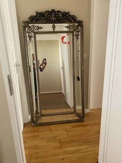 ornate silver mirror