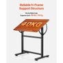 Drafting Table, Adjustable 0-90 Tilt Drawing Desk, Portable Artist Table with Black H-Frame and Brown Desktop Image 2