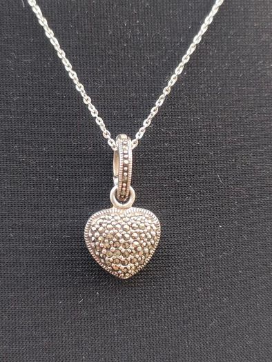 New and boxed Sterling Silver Swarovski Marcasite pendant set
