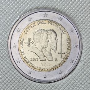 Vatican 2 Euro Brilliant Uncirculated Coin 2017 - St. Peter and St. Paul
