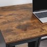 Computer Desk with Mesh Door and Adjustable Shelf Industrial Steel Frame Vintage Brown/Black Image 5