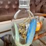 Miniature Antique Tall Ship in a Triangular Dimpled Bottle Image 6