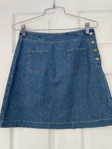 Vintage Denim Mini Skirt - A Line - Size 10 - Trader Denim