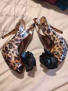 Leopard print high heels from Schuh brand new