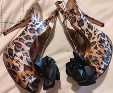 Leopard print high heels from Schuh brand new