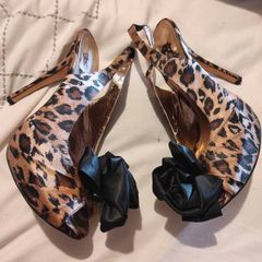 Leopard print high heels from Schuh brand new
