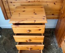 Solid Pine Bedroom Locker and Matching Headboard