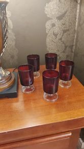 Ruby Red Vintage Goblets - Luminarc [ x 5 ]