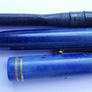 Vintage PARKER Duofold Lucky Curve Lapis Lazuli Blue FOUNTAIN PEN (works well) Image 3