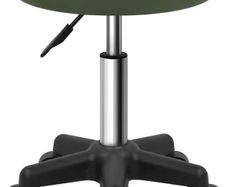 Round Rolling Stool with Wheels Height Adjustable Stool Spa Stool for Salon Massage Home Kitchen Dark Green