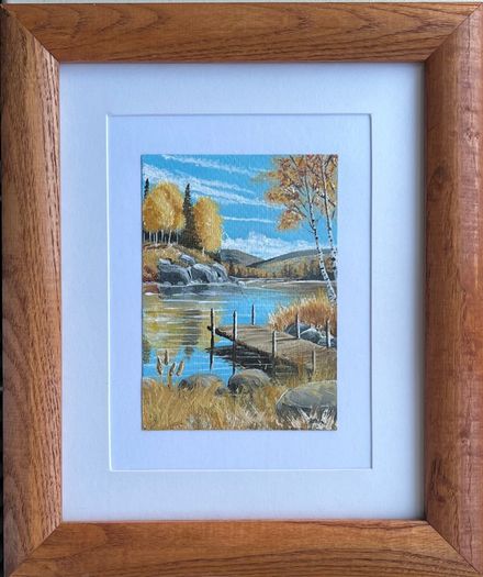 Framed original acrylic painting