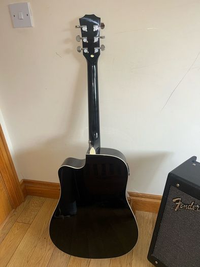 Black Cutaway Acoustic Guitar | Perfect for Beginners!