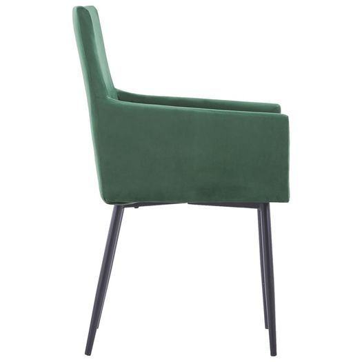 Dining Chairs with Armrests 4 pcs Green Velvet