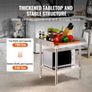 Stainless Steel Work Table, 24 x 24 x 26 Inch Commercial Food Prep Worktable, 3-Sided Backsplash Heavy Duty Prep Worktable, Metal Work Table Image 3
