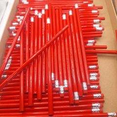 pencils with rubbers one hundred
