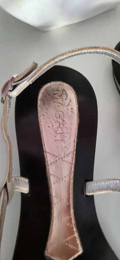 MAGRIT leather silver tone jewelled sandals Sz 39 (Fit 6-6.5 UK) Rrp 220 (New)