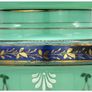 Antique Bristol Blue Opaline Glass Handpainted Urn Vase Image 2