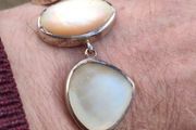 Art Deco Mother of Pearl Sterling Silver Bracelet