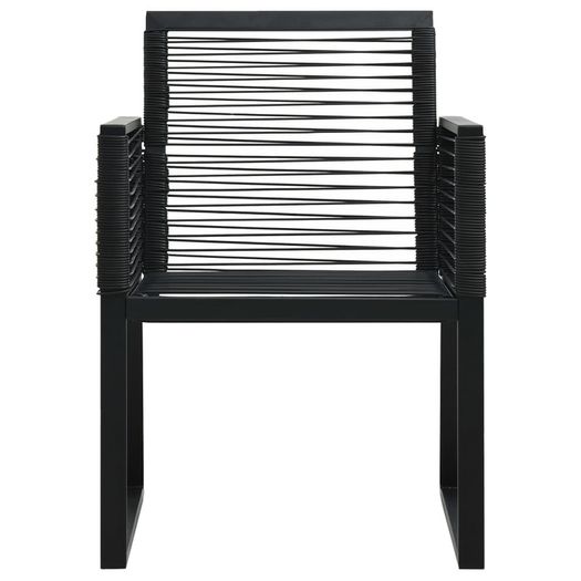 Garden Chairs 4 pcs Rope Rattan Black