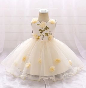 New Baby Girl Birthday Baptism Princess Floral Dress size 12-18 months