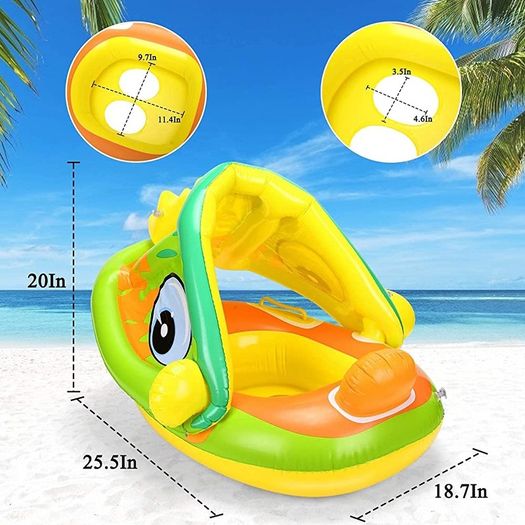 Baby Unicorn Pool Float with Sun Canopy -Baby Swim Ring,Inflatable Swimming Ring Infant Baby (FREE SHIPPING)