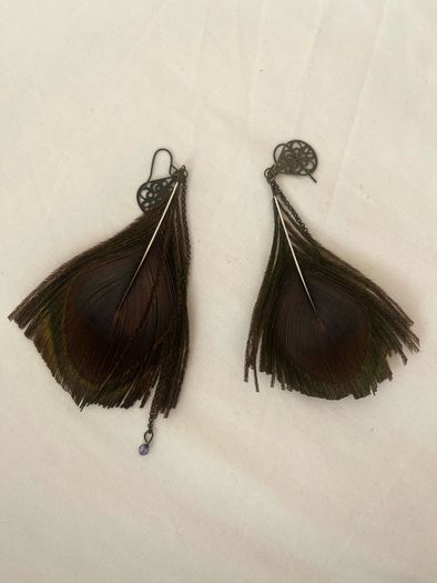 Peacock feather earrings