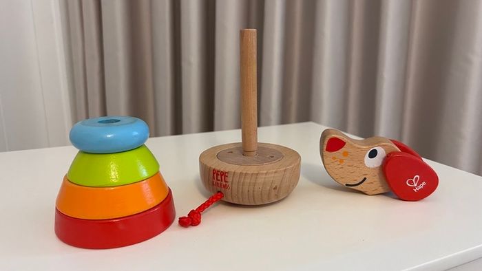 Hape Pepe & Friends Sound Dog Stacker - Baby & Toddler Wooden Activity Toy