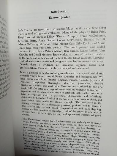 Theatre Stuff: Critical Essays on Contemporary Irish Theatre Edited by Eamonn Jordan (HQ892)