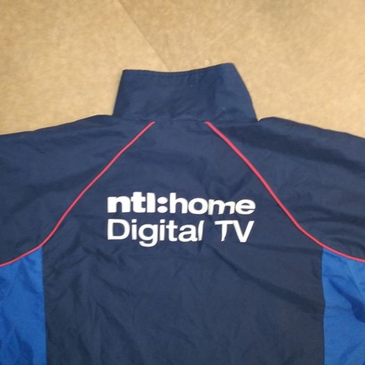 FREE POST Rangers 2002 (M)  Jacket Tracksuit Top Track Diadora NTL Soccer Football Vintage Retro SCotland  Glasgow Blue Medium