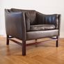 Georg Thams for Grant Mobelfabrik Mid Century Modern Danish Leather Armchair Vintage 1960s Image 2