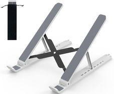 NEW SALE | Laptop Stand for Desk, Adjustable Laptop Riser ABS+Silicone Foldable Portable Laptop Holder, Ventilated Cooling Notebook Stand for 10-15.6 Inch Laptops,Tablet