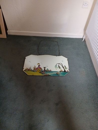 Vintage handpainted wall mirror