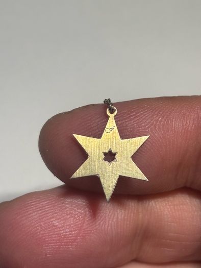 Sterling silver Y Necklace with gold washed star pendant
