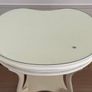 Cream Side Table with Glass Top Image 4