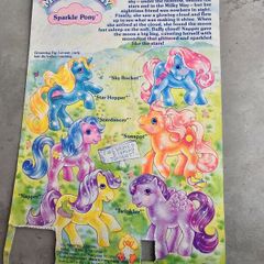 Backcard for Napper Sparkle Ponies HTF MLP G1 1988