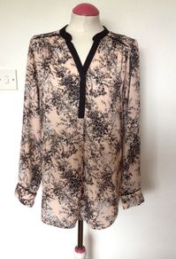 Pink and black long sleeve blouse Uk 14 includes postage