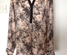 Pink and black long sleeve blouse Uk 14 includes postage
