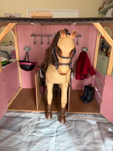 Our generation stables with two horses and accessories seen in photos