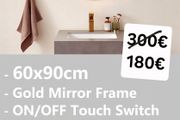 LED Bathroom Mirror Gold Dual LED Antifog