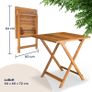 3 Piece Folding Garden Furniture Set  Acacia Wood Table & 2 Chairs Image 2