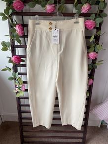 trousers Bnwt Zara cream barrel shape trousers size large